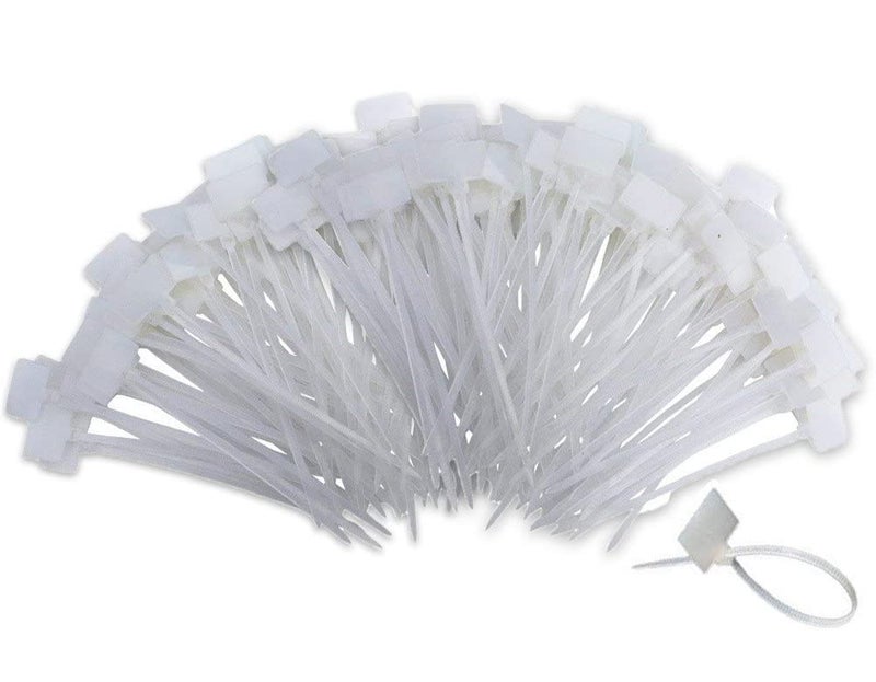 TUZAZO Nylon Marker Cable Zip Ties, 250pcs 6 Inch Self-Locking Cable Labels Tags with Write on Cord Label for Electronics, Network Ethernet Wire Labels - Image 1